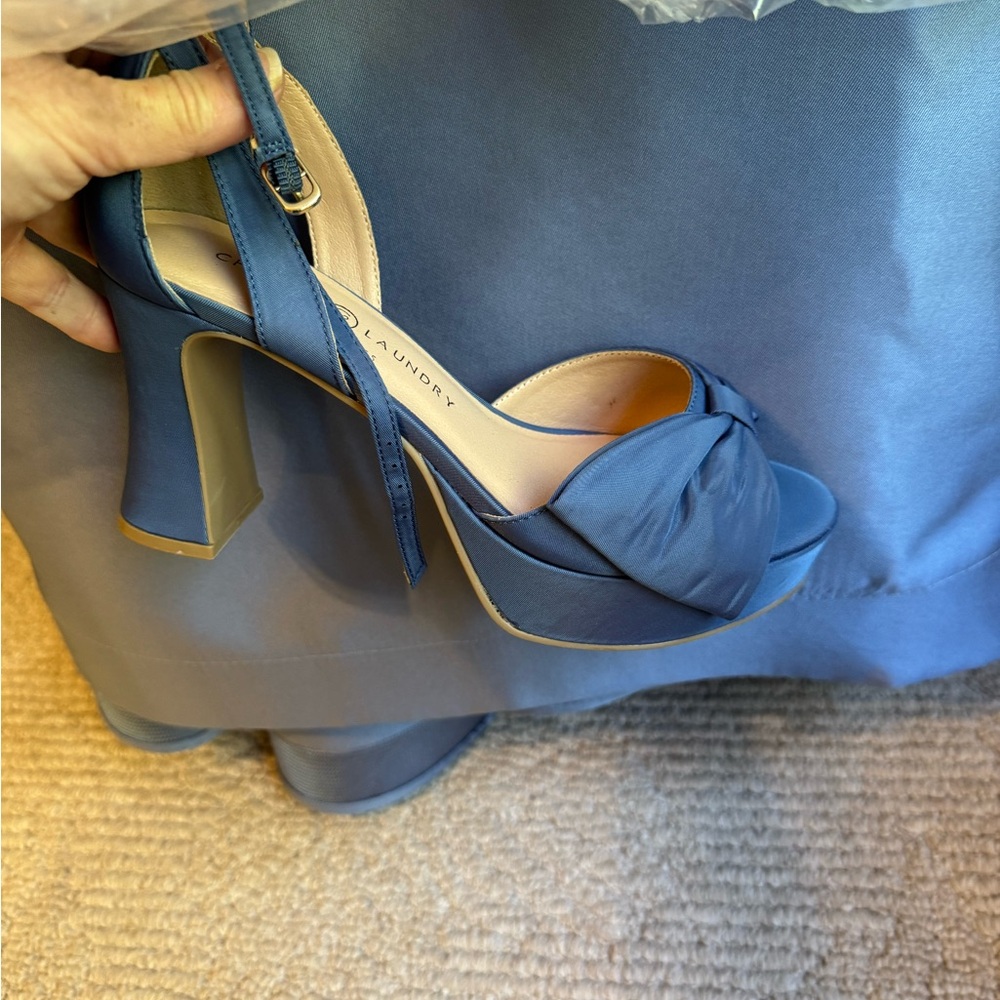 CL by Laundry Navy Blue Heeled Sandals
